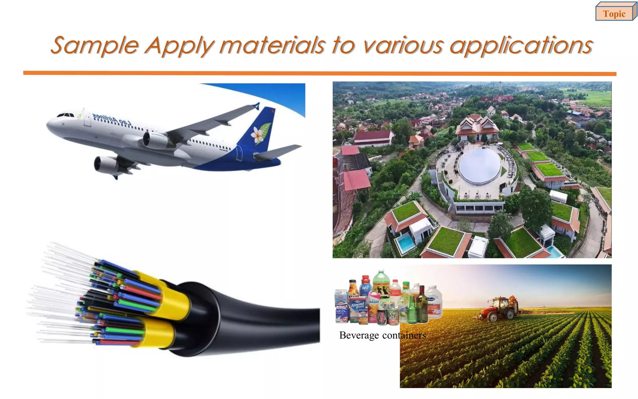Sample Apply materials to various applications
Topic
8
Beverage containers
 