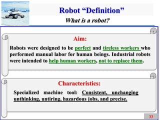 Robot Definition Example Chapter 1 Introduction to Robotics.pdfHistorical context of robotics ...