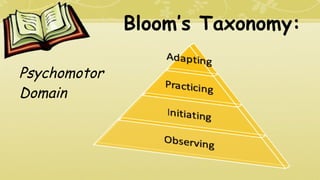 Bloom’s Taxonomy:
Psychomotor
Domain
 