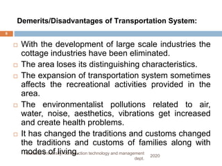 Chapter 1 introduction to transport system and planning | PPTX