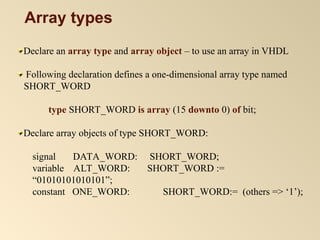 Array With Type Short Chapter1 Introduction to VHDL.pptkjcbDWLCBKASDJBC | PPT