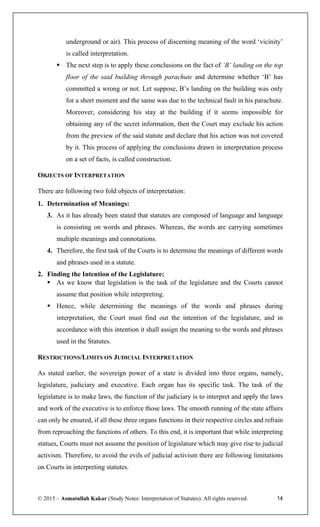 Chapter 1 introdution to interpretation of statutes | PDF