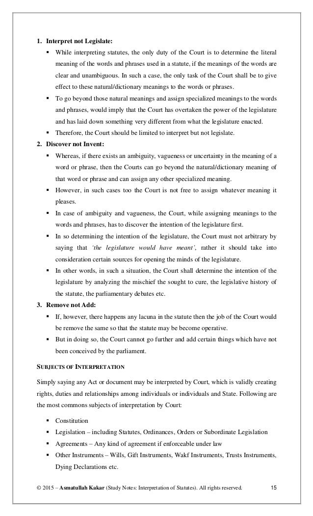 Chapter 1 introdution to interpretation of statutes