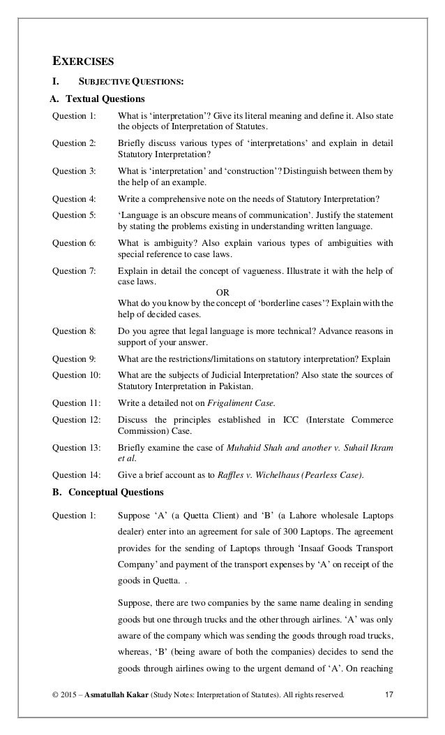 Chapter 1 introdution to interpretation of statutes