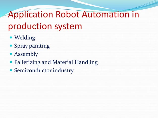 Chapter 1 Intro to industrial robot automation | PPTX