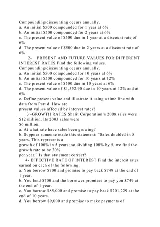 Compound Discount Rates Chapter 1KEY TERMS Define each of the following termsa. Sar.docx