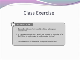 Class Exercise
 