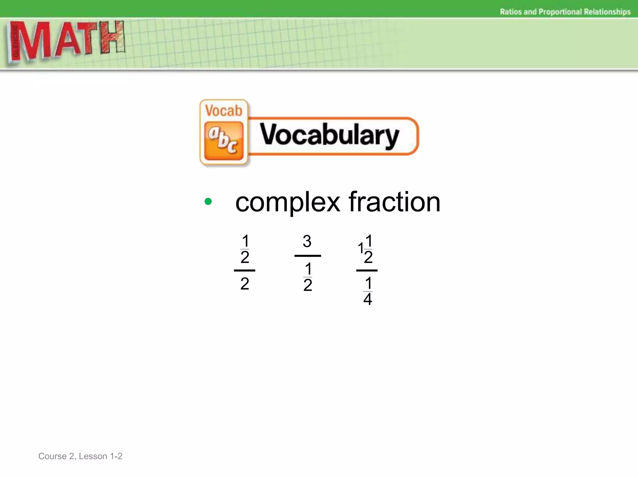  7 lesson 1 2 complex fractions and unit rates pptx