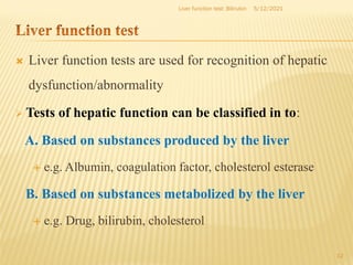 Comprehensive Overview of Liver Function Tests and Bilirubin Metabolism ...