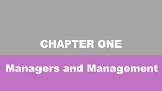 Chapter 1 Managers and Management1111111 | PPTX