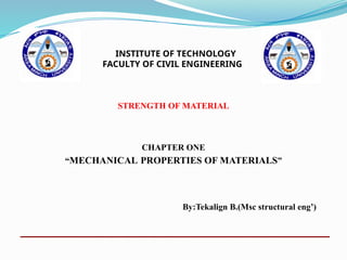 mechanical properties of materials for strength of material | PPTX