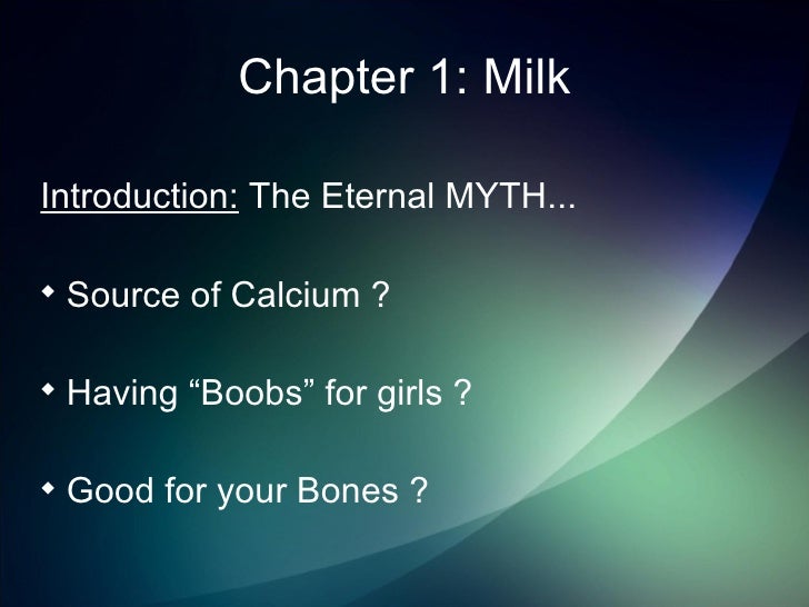 Chapter 1 Milk