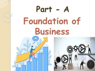 Part - A
Foundation of
Business
 