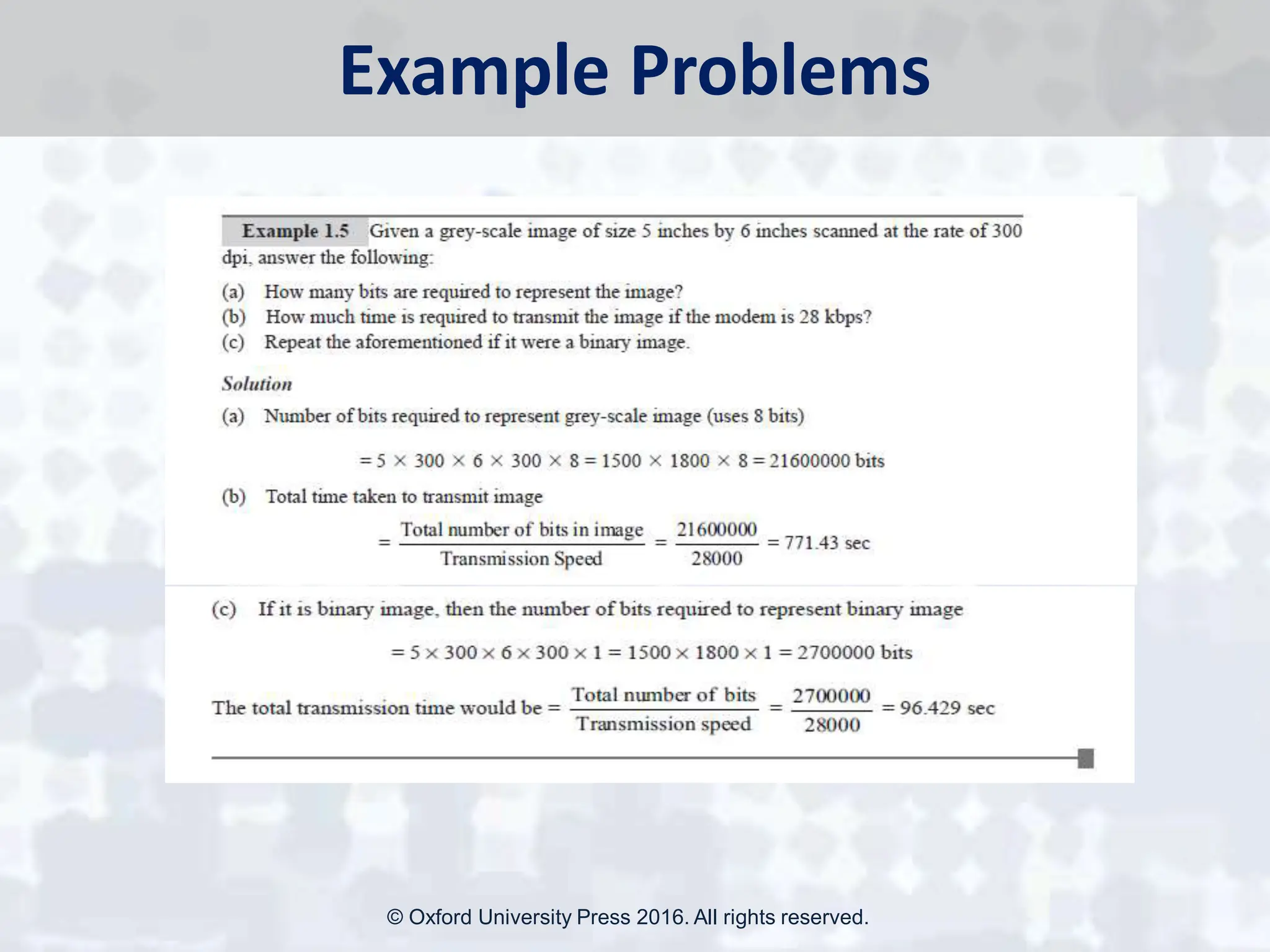 Example Problems
© Oxford University Press 2016. All rights reserved.
 