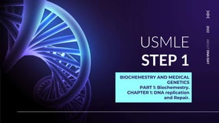 USMLE
STEP 1
BIOCHEMESTRY AND MEDICAL
GENETICS
PART 1: Biochemestry.
CHAPTER 1: DNA replication
and Repair.
2022
ABOUT
DNA
DAY
 