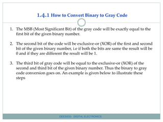 Gray Code Number System Chapter 1 number and code system sss | PPSX