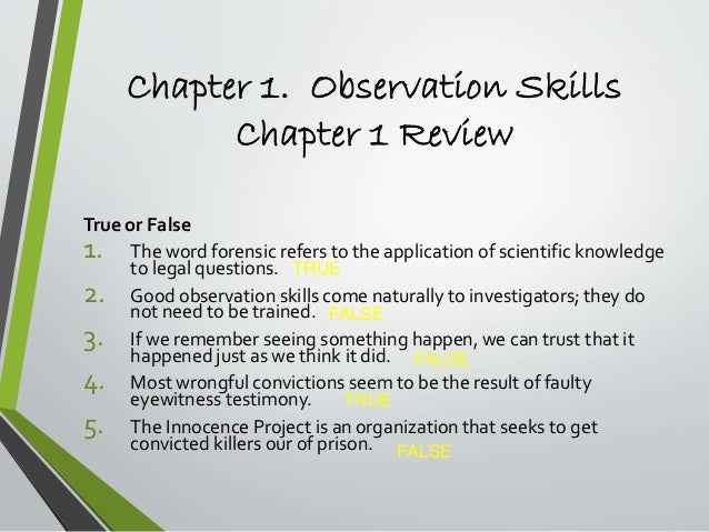 chapter 1 observation skills good skills for job application