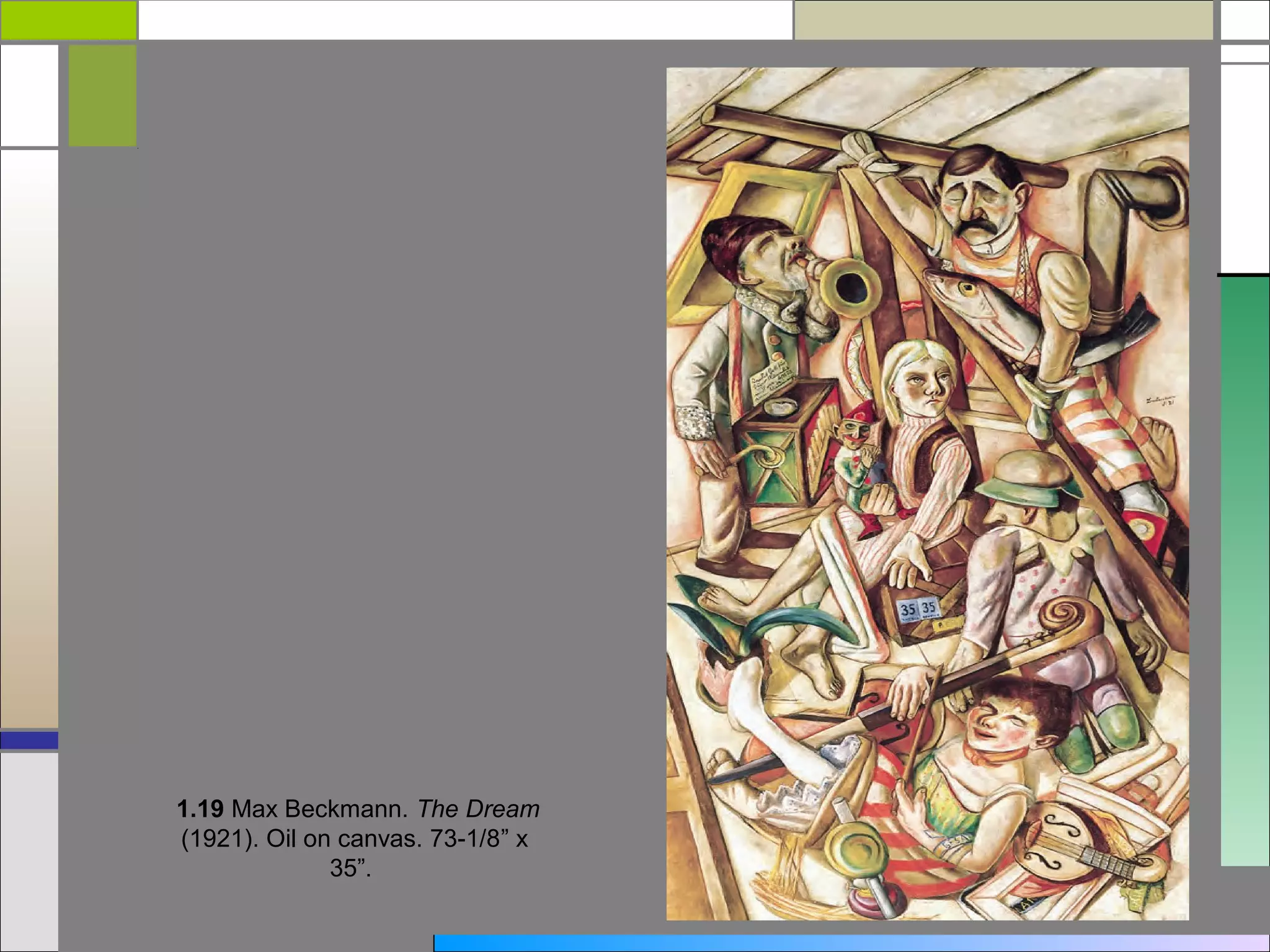 1.19 Max Beckmann. The Dream
(1921). Oil on canvas. 73-1/8” x
              35”.
 