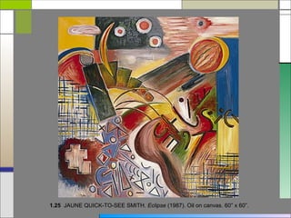 1.25 JAUNE QUICK-TO-SEE SMITH. Eclipse (1987). Oil on canvas. 60” x 60”.
 