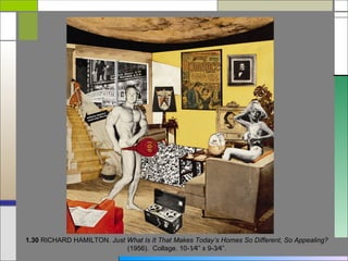 1.30 RICHARD HAMILTON. Just What Is It That Makes Today’s Homes So Different, So Appealing?
                            (1956). Collage. 10-1⁄4” x 9-3⁄4”.
 