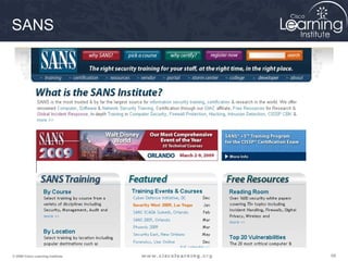 686868© 2009 Cisco Learning Institute.
SANS
 