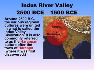 Indus River Valley 2500 BCE – 1500 BCE ,[object Object]