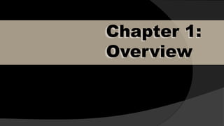 Chapter 1:
Overview
 