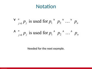 © 2019 McGraw-Hill Education
Notation
1 2
1
1 2
1
is used for
is used for
n
j n
j
n
j n
j
p p p p
p p p p


  
  




Needed for the next example.
 