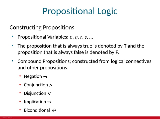 Chapter1 part1 : PROPOSITIONAL LOGIC || DISCRETE MATHEMATICS | PPT