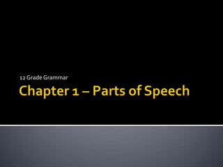Chapter 1 – Parts of Speech 12 Grade Grammar 