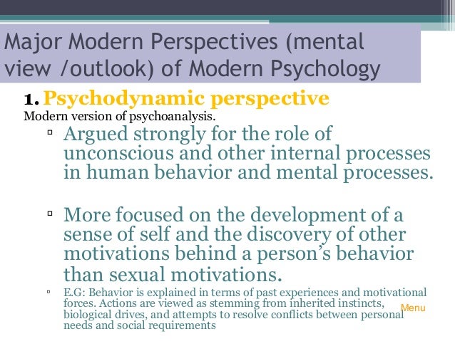 homework 1.1 modern psychology perspectives
