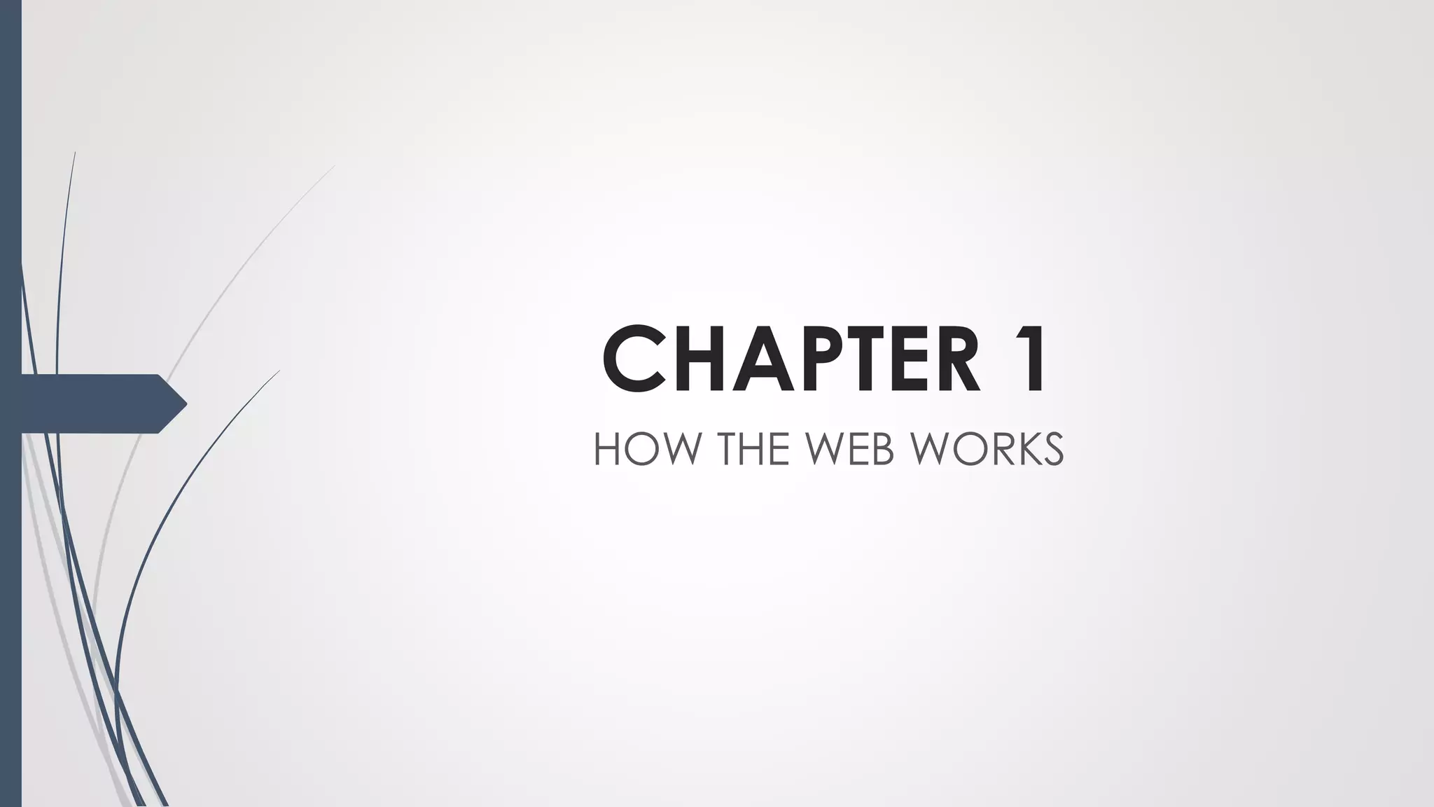 CHAPTER 1
HOW THE WEB WORKS
 
