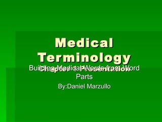 Medical Terminology Chapter 1 Presentation Building Medical Words from Word Parts By:Daniel Marzullo 