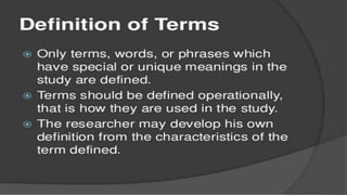 Definition of Terms
 