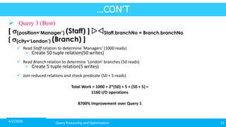 Advanced Database Systems: Query Processing and Optimization Techniques ...