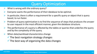 Advanced Database Systems: Query Processing and Optimization Techniques ...