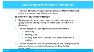 Advanced Database Systems: Query Processing and Optimization Techniques ...