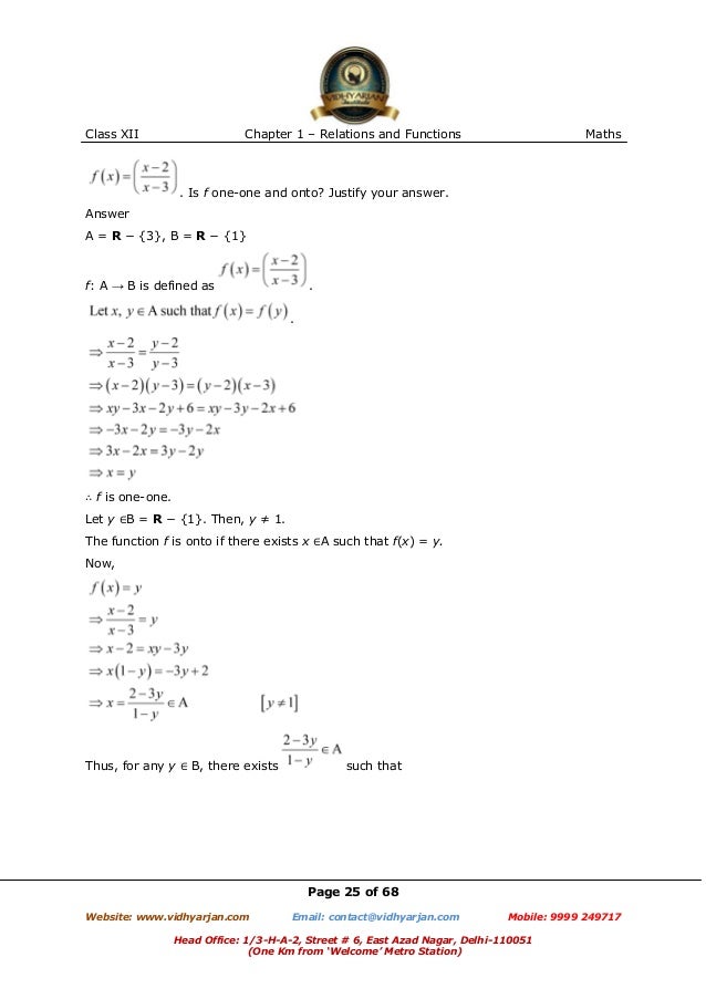Chapter 1 Relations And Functions
