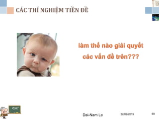22/02/2019Dai-Nam Le 69
CÁC THÍ NGHIỆM TIỀN ĐỀ
 