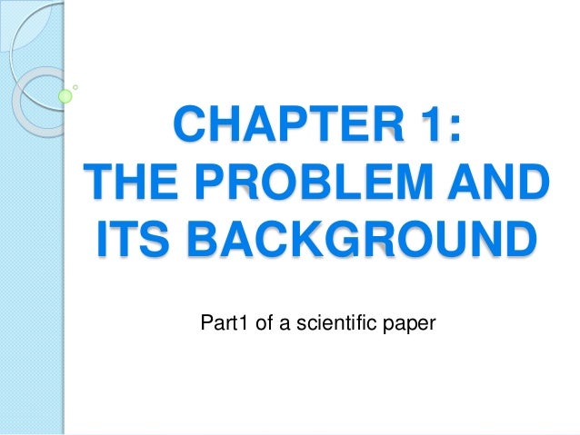 research chapter one example
