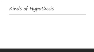 Kinds of Hypothesis