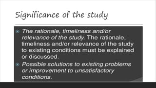 Significance of the study