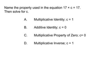 Chapter 1 review (algebra) (UPDATED for A.C.) | PPT