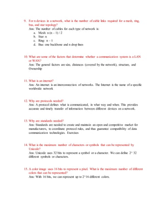 Networking Chapter 1 review questions and answers | DOCX