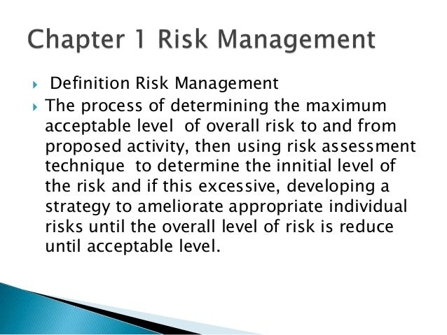 risk management definition in research