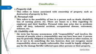 Properties Risk Personal Risk Comprehensive Introduction to Risk Management and Insurance Concepts | PPTX