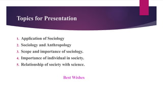 Chapter 1 Sociology... An introduction to sociology | PPTX