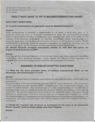 Chapter 1 solution  finance management