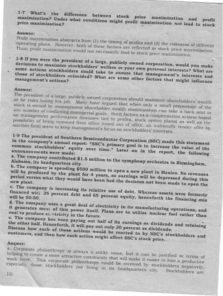 Chapter 1 solution  finance management