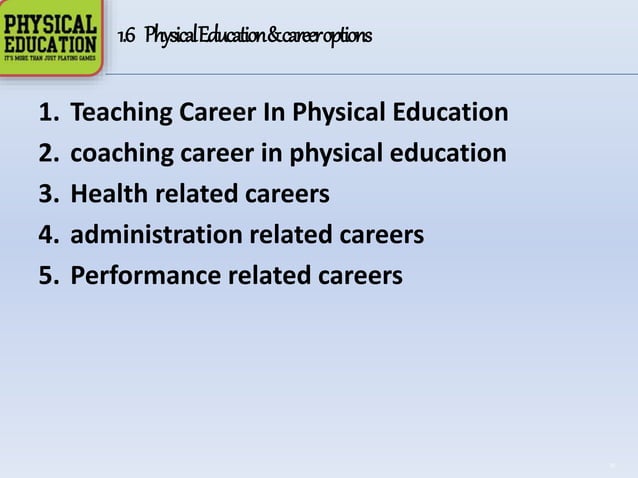 Chapter 1: Changing Trends and Carrier in Physical Education | PPTX